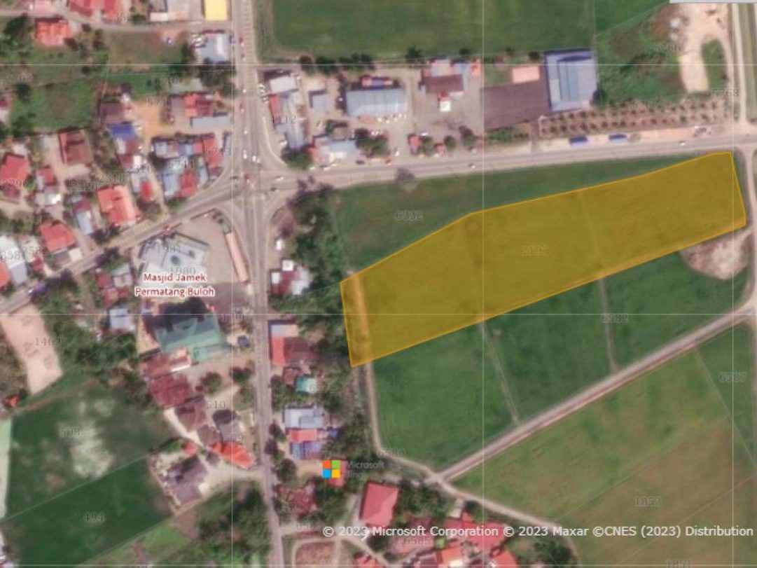 Tanah 4.6 Ekar Kepala Batas Freehold Zoning Kediaman Tepi Jalan Utama