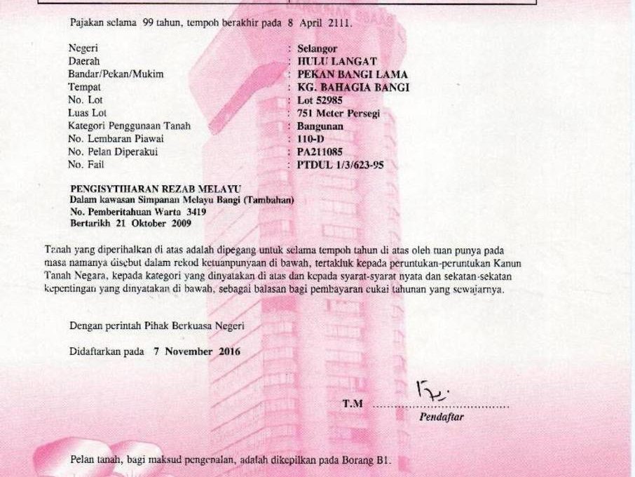 Lot Banglo Bangi 8,084 sqft | Kg Bahagia Bangi | Dekat UKM & Tol Bangi