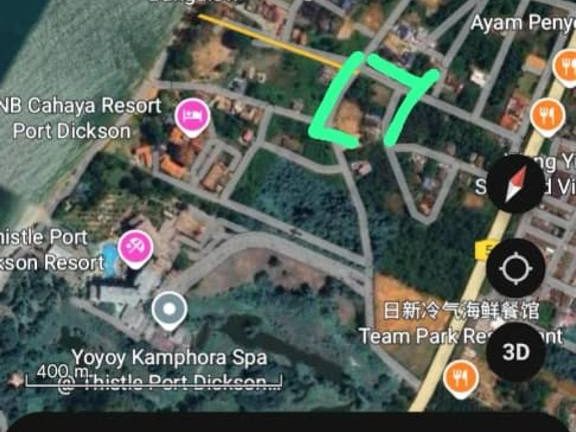 Tanah 8540 sqft Bt 9 Port Dickson Freehold Lot Bangunan