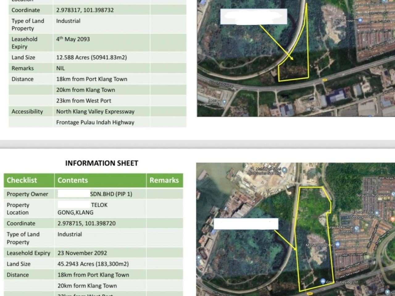 Tanah Industri Pulau Indah Selangor 53 Ekar Berhampiran Jalan Utama