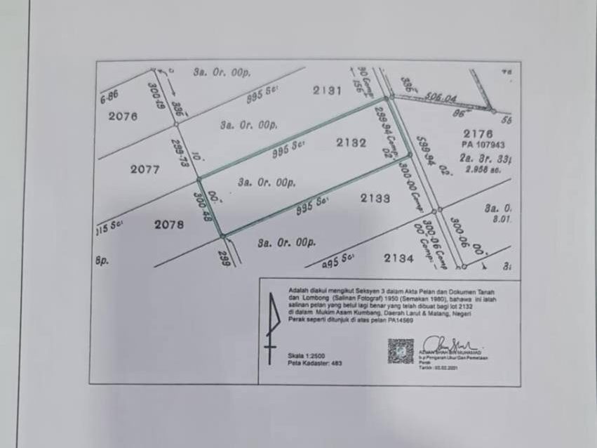 šæ 3-Acre Tanah Pertanian @ Taiping, Perak