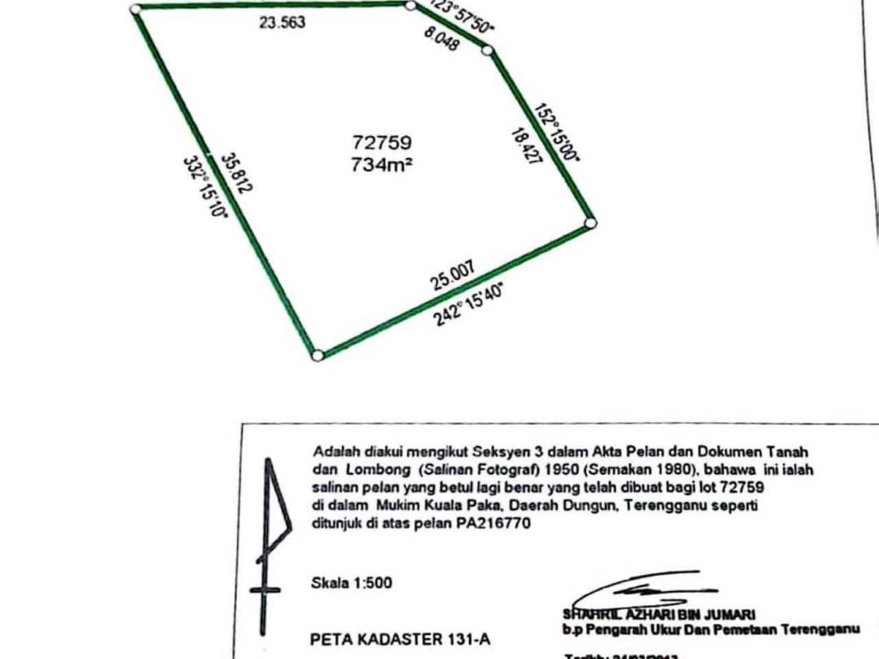 Tanah Banglo RTB Telaga Mas Paka Terengganu 7900 Sqft Sedia Infrastruktur