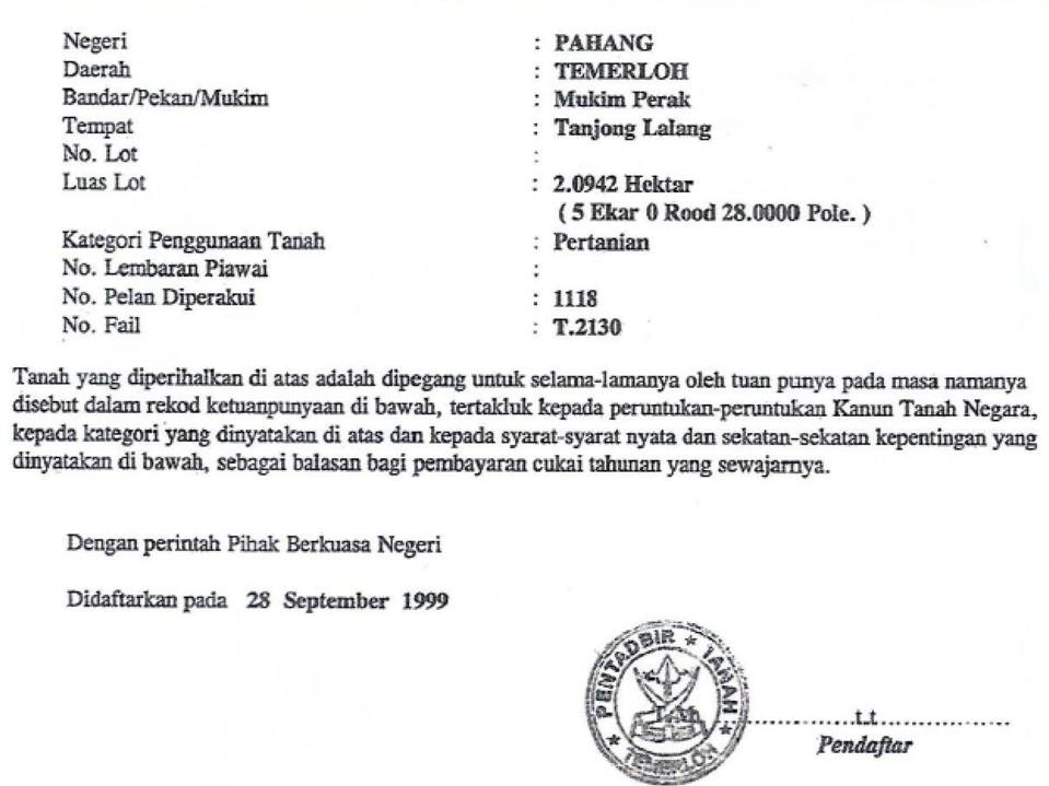 Tanah 5.17 Ekar Freehold Temerloh Jaya Pahang