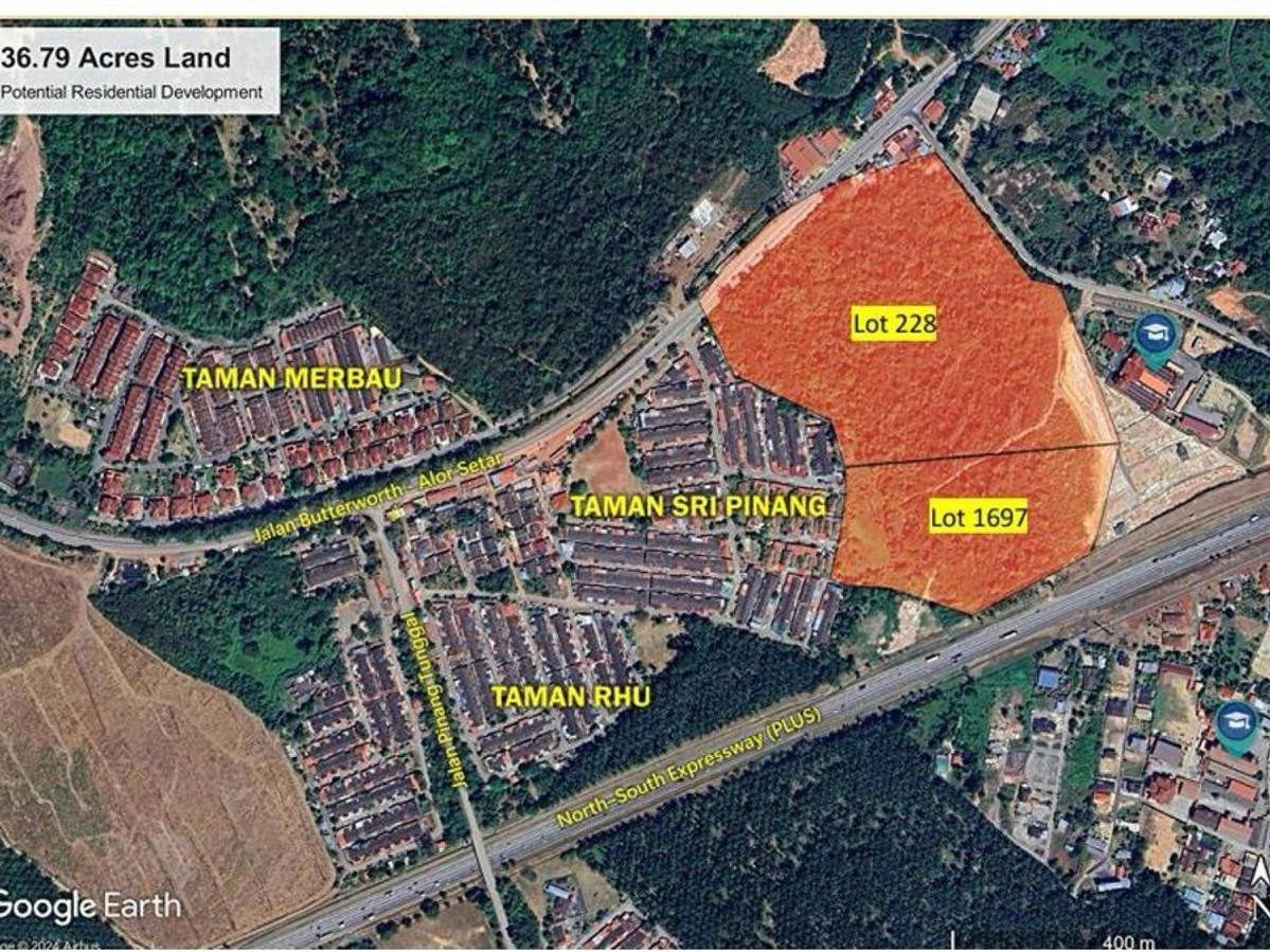 Tanah 36.79 Ekar Kuala Muda Kedah | Freehold | Dekat Sungai Petani & Tol Selatan