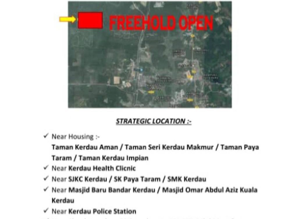 Tanah 24.5 Ekar Kerdau Temerloh Freehold Sesuai Pembangunan