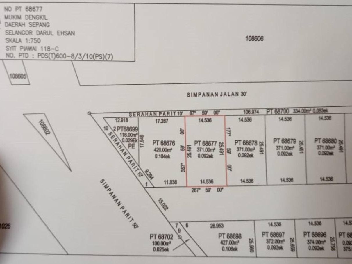 Tanah Lot Banglo Geran Individu Jenderam Hulu Salak Tinggi Sepang 4000 sqft Freehold Tepi Jalan Utama