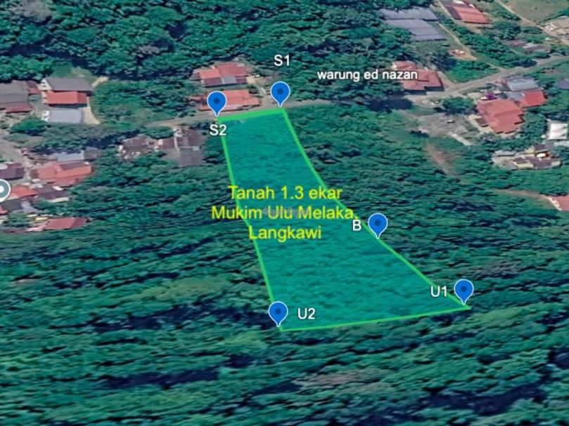 Tanah Pertanian 1.3 Ekar Ulu Melaka Langkawi Berhampiran Pekan Kuah 3km Freehold