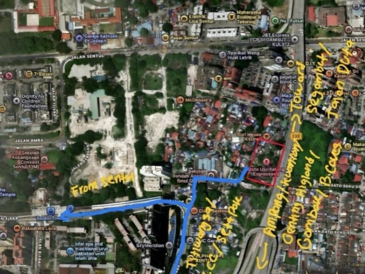 Tanah Bangunan Sentul Kuala Lumpur 2 Ekar Freehold Geran Individu