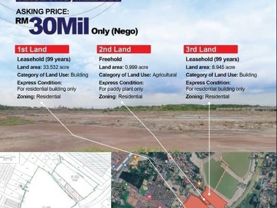 Tanah Perumahan 43.5 Ekar Krubong Melaka Untuk Pembangunan