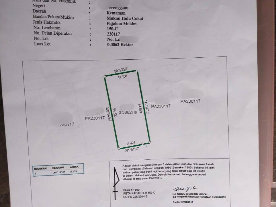 Tanah Pertanian 1 Ekar Sri Bandi Kemaman