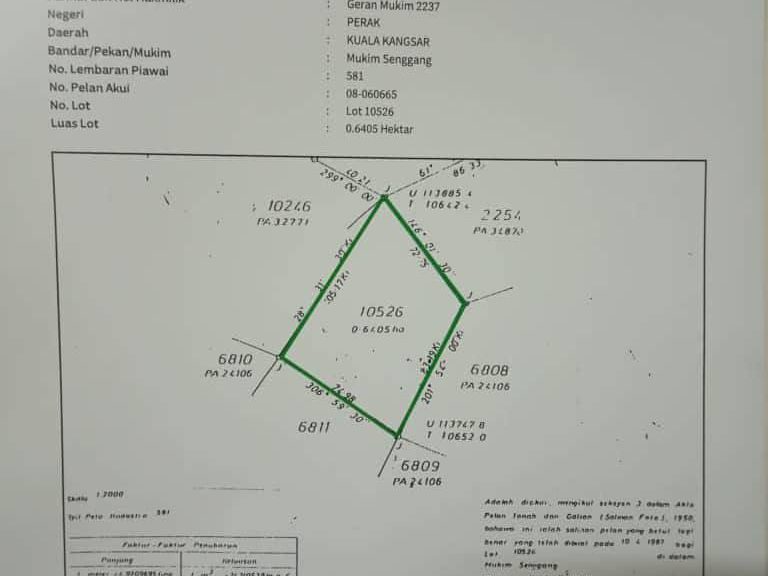 Tanah Pertanian 1.58 Ekar Freehold Kg Sementa Ulu Kenas