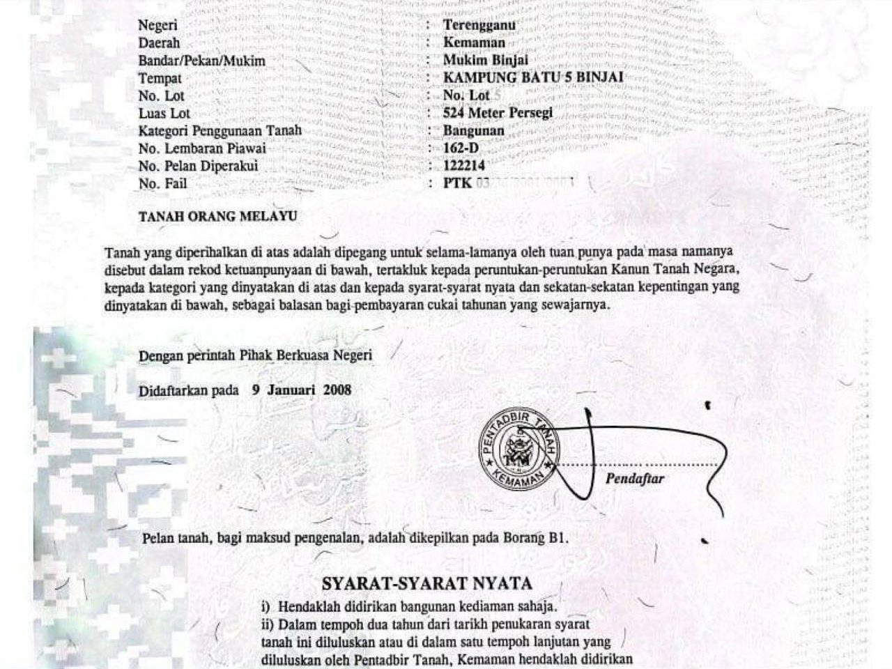LOT BANGLO UNTUK DIJUAL