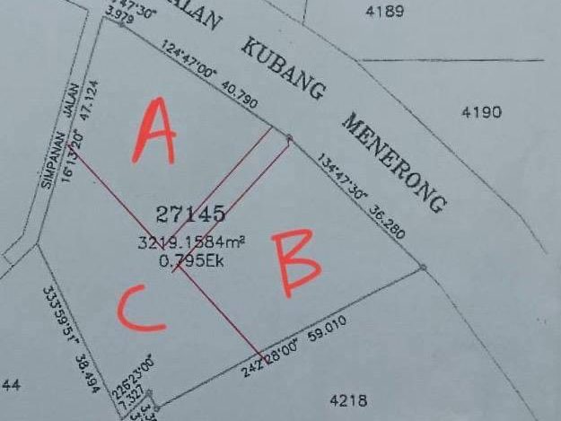 Tanah Untuk Disewa 34,649 Kaki Persegi Kubang Menerong Tasek Gelugor
