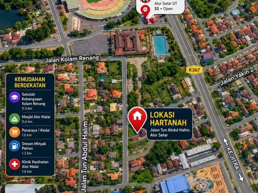 Tanah Lot Banglo Alor Setar Kedah 4165 Sqft Freehold Geran Individu