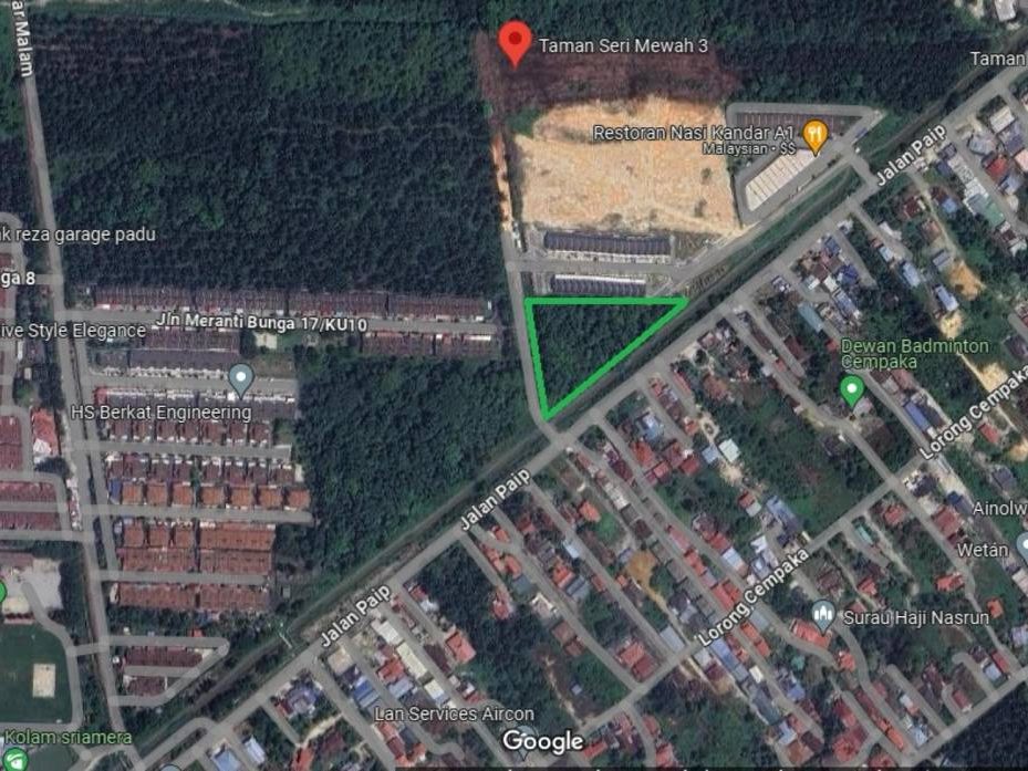 Tanah 1.53 Ekar Meru Klang Freehold Open Title Zon Kediaman Jalan Paip Kapar